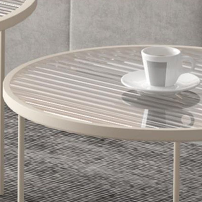 Salontafel met 4 poten, koffiecocktailtafel met glazen blad en plank