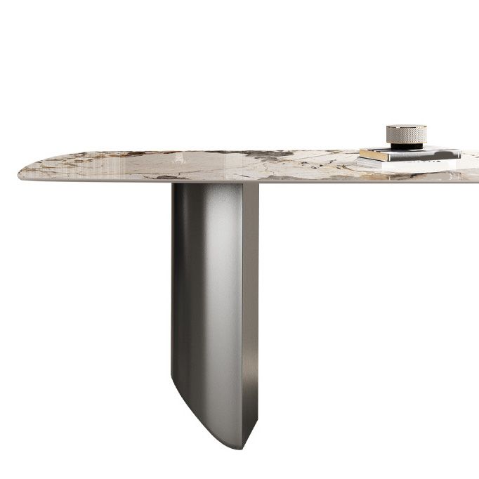Industrial Rectangle Dining Table Sintered Stone Table with Metal Legs for Kitchen Clearhalo 'Dining Tables & Seating' 'Dining Tables' 'dining_table' 'furn' 'furn_dining_table' 'Furniture' 'Kitchen & Dining Furniture' 1200x1200_492a483a-588c-4810-8898-ec48e7a98a17