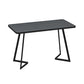 Industrial Dining Table Double Metal Pedestal Table with Black Tabletop Clearhalo ' dining_table' 'Dining Tables & Seating' 'Dining Tables' 'furn' 'furn_dining_table' 'Furniture' 'furniture_dining_table' 'Kitchen & Dining Furniture' 'kitchen&dining_furn' 'kitchen' 'kitchen_dining_table' 1200x1200_492b0d4d-c00b-4f00-819f-3b431592ee02