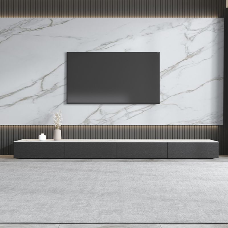 Contemporary Stone TV Stand White & Black TV Media Console with Drawers for Living Room Clearhalo 'furn' 'furn_tv_stands_entertainment_centers' 'Furniture' 'Living Room Furniture' 'TV Stands & Entertainment Centers' 'TV Stands & Media Storage Furniture' 'tv_stands_entertainment_centers' 1200x1200_492b1fa2-ed9d-4fa6-aaa6-2184af83692b