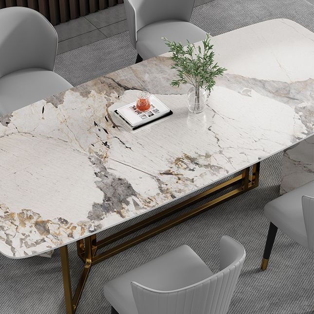 Rectangle Dining Site Table Traditional Luxury Stainless Steel Dinette Table Clearhalo ' dining_table' 'Dining Tables & Seating' 'Dining Tables' 'furn' 'furn_dining_table' 'Furniture' 'furniture_dining_table' 'Kitchen & Dining Furniture' 'kitchen&dining_furn' 'kitchen' 'kitchen_dining_table' 1200x1200_492bbe0b-6752-4da6-b135-074ac85a835a
