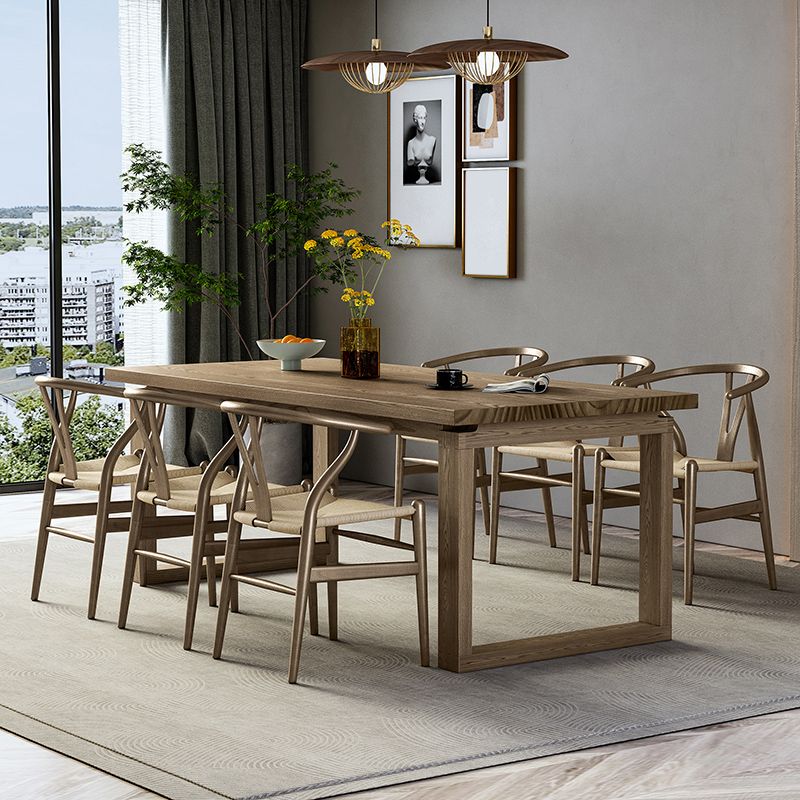 Modern Rectangle Wood Dining Table 1/4/5/7 Pieces Dining Set for Dining Room Clearhalo 'Dining Room Sets' 'Dining Tables & Seating' 'dining_room_set' 'furn' 'furn_dining_room_set' 'Furniture' 'Kitchen & Dining Furniture' 1200x1200_492d0407-272a-40ff-8272-b4baf00e9898