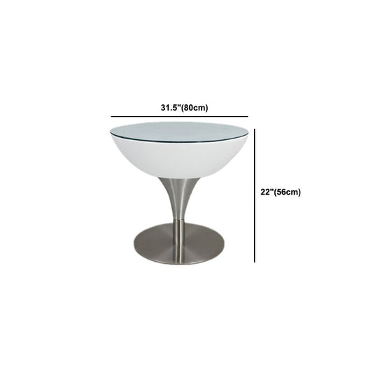 Contrate tavola di plastica bianca moderna con tavolo top top in argento tavolino