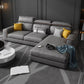 Dark Gray Faux Leather Sectional Sofa 35.43" Tall  Stain-Resistant Sofa