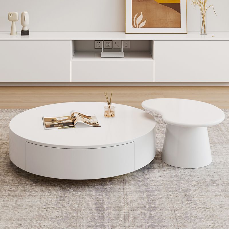 Contemporary Coffee Table White Solid Wood Coffee Cocktail Table Clearhalo 'Coffee & Accent Tables' 'Coffee Tables' 'coffee_tables' 'furn' 'furn_coffee_tables' 'Furniture' 'Living Room Furniture' 1200x1200_492fbe6c-82eb-4dd9-bbe0-a955227ca6d0
