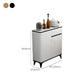 Cena in vetro Sideboard Sideboard White Mirroring Board con gambe metalliche