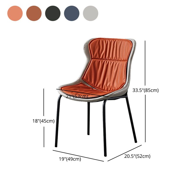 Industrial PU Leather Dining Chairs Solid Back Chair for Home Clearhalo 'Dining Chairs' 'Dining Tables & Seating' 'dining_chair' 'furn' 'furn_dining_chair' 'Furniture' 'Kitchen & Dining Furniture' 1200x1200_493259d8-2431-44b7-a377-8590ed5e182b