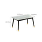 Mesa de comedor rectangular de vidrio de estilo moderno con 4 pies