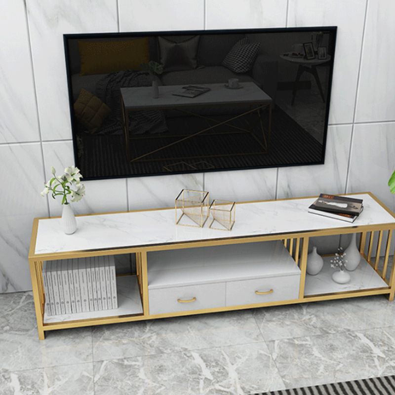 Mobile TV moderno per console multimediale Mobile TV con contenitore aperto con cassetti
