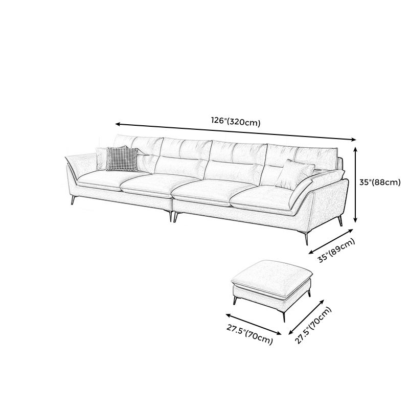 Sofá/seccional de brazo de almohada de cuero de piel sintética con manchas con manchas resistentes a las manchas