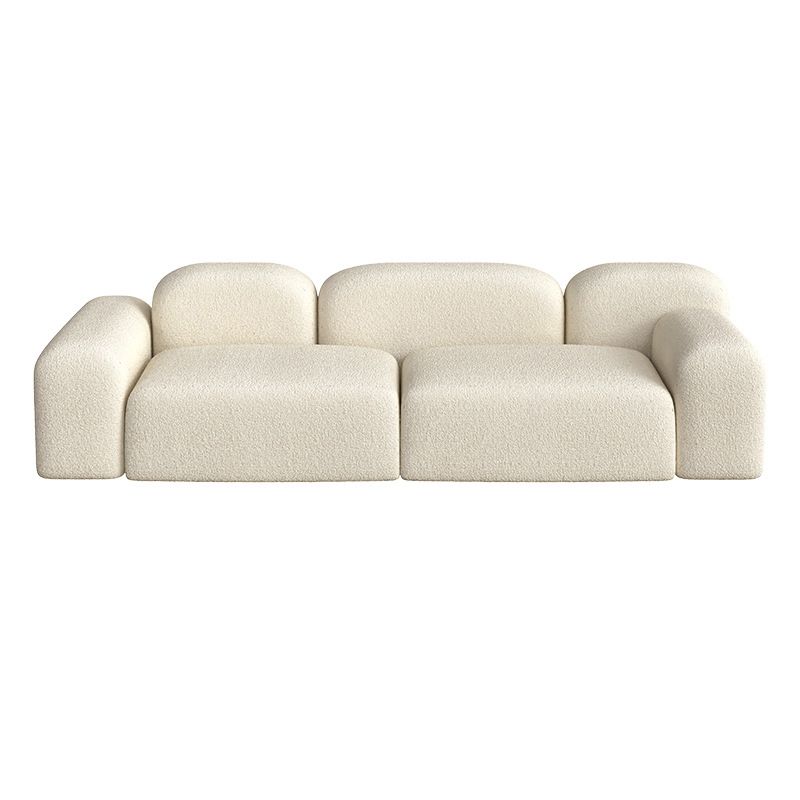 Zeitgenössischer Stil Stationärer Sofa Wolle gerolltes Armsofa in Weiß