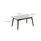Mesa de comedor rectangular de vidrio de estilo moderno con 4 pies