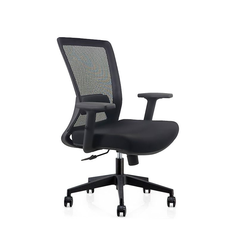 Modern Desk Chair Mesh Computer Chair Adjustable Chair in Black Clearhalo 'furn' 'furn_office_chair' 'Furniture' 'Office Chairs' 'Office Furniture' 'office_chair' 1200x1200_493667b2-7b73-4a35-9020-b94d00a9a005