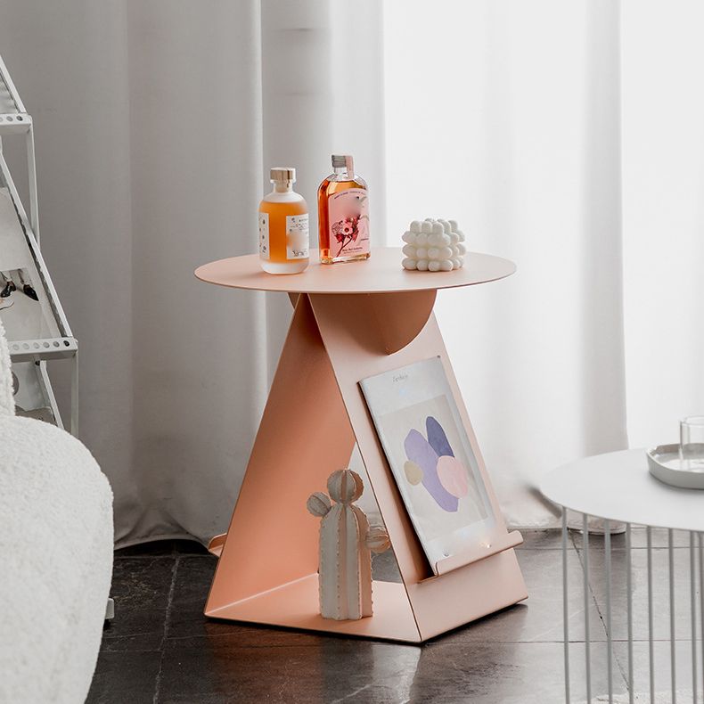 リビングルーム用のミッドセンチュリー抽象端エンドテーブルメタルラウンドサイドエンドテーブル