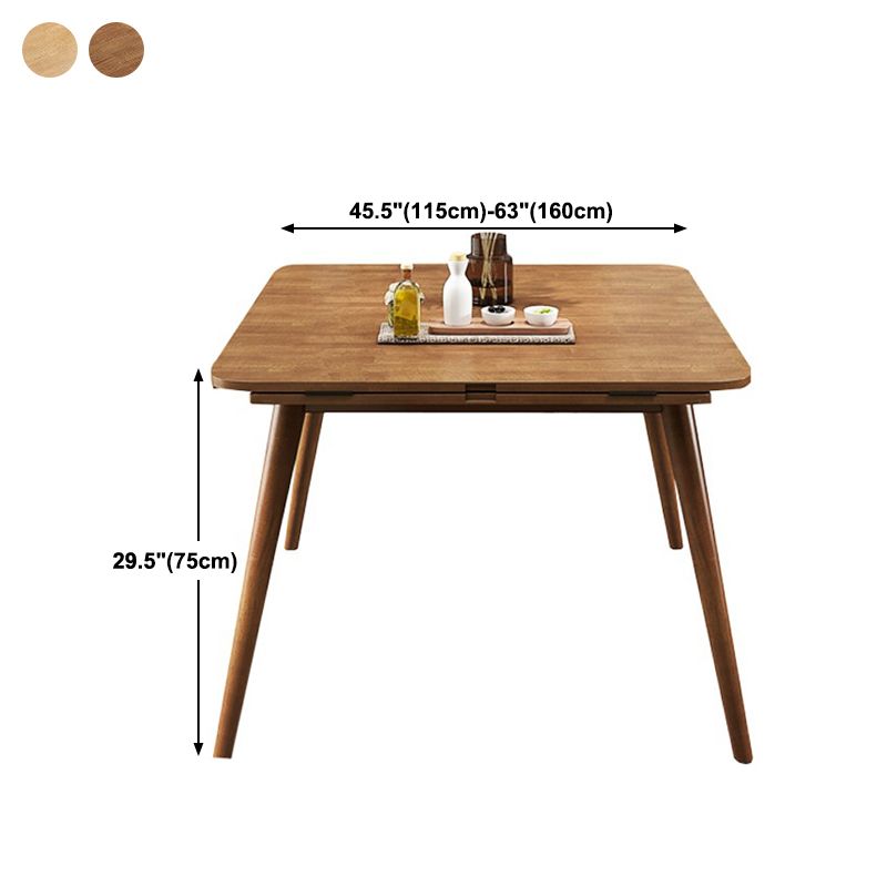 Industrial Solid Wood Dining Table Extendable Trestle Dining Table with 4 Legs Clearhalo 'Dining Tables & Seating' 'Dining Tables' 'dining_table' 'furn' 'furn_dining_table' 'Furniture' 'furniture_dining_table' 'Kitchen & Dining Furniture' 1200x1200_49378d41-74bd-42b7-b35f-6b9530936b0e