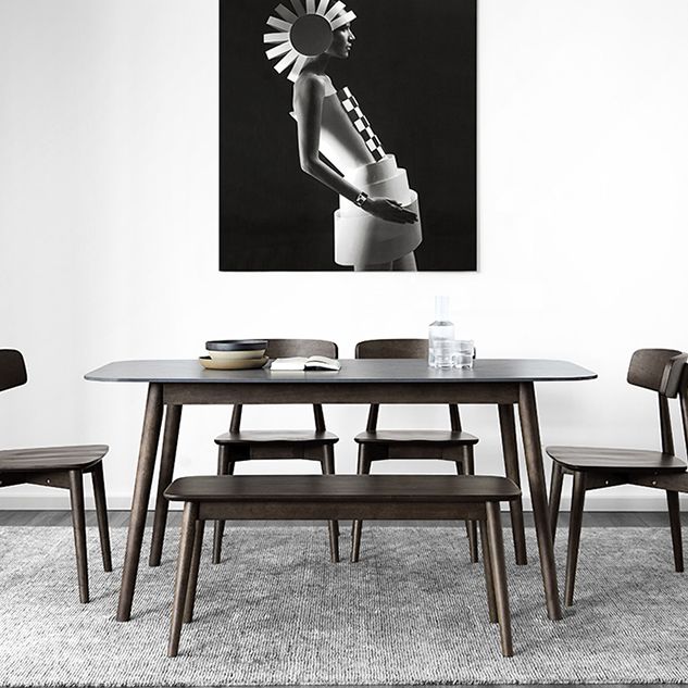 Mesa de comedor moderna de mediados de siglo Mesa de comedor de piedra sinterizada con 4 patas