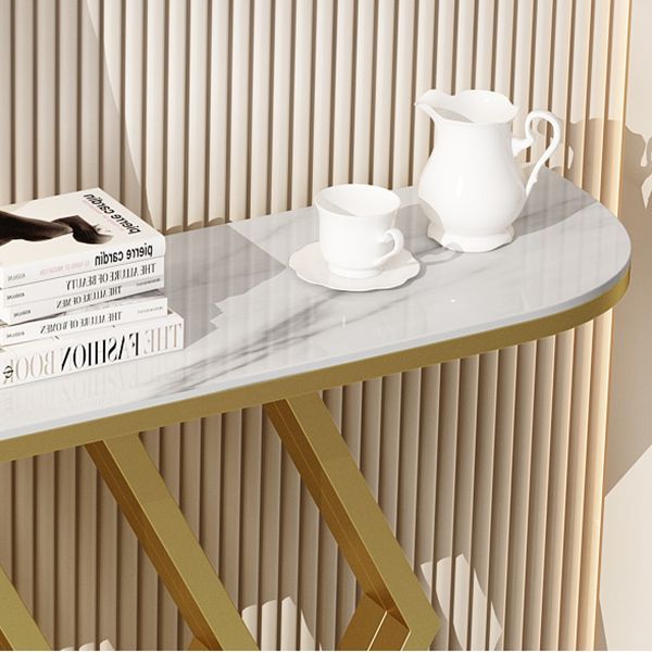 11.8" W Glam Console Table Scratch Resistant Slate End Table