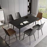 Industrial Rectangle Dining Table Stone 4 Legs Furniture for Dining Room Clearhalo ' dining_table' 'Dining Tables & Seating' 'Dining Tables' 'furn' 'furn_dining_table' 'Furniture' 'furniture_dining_table' 'Kitchen & Dining Furniture' 'kitchen&dining_furn' 'kitchen' 'kitchen_dining_table' 1200x1200_493d6007-0d95-438d-bf94-8a7eafc9e65f