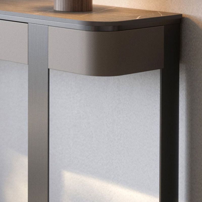 Mesa de consola de media luna de piedra Modern 13.78 "W Table de acento para Hall