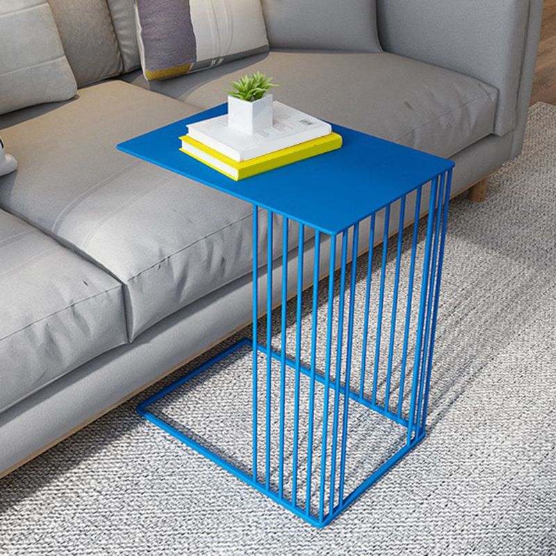 Mesa lateral rectangular de mediados de siglo C de metal C, 23.2 "de alto