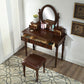 Traditional Wooden Make-up Vanity in Brown/black/white for Bedroom