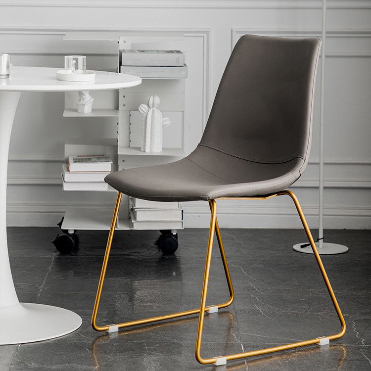 Scandinavian Design Solid Back Armless Dining Chairs Leather Dining Chairs Clearhalo 'Dining Chairs' 'Dining Tables & Seating' 'dining_chair' 'furn' 'furn_dining_chair' 'Furniture' 'Kitchen & Dining Furniture' 1200x1200_494205dd-c1c3-4319-967b-ae3380deaf10