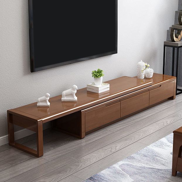 Traditionelle Rubberwood Media Console Matte Finish Holz -TV -Medien stehen mit Schubladen