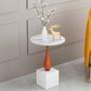 Modern 13.77" Wide End Table Round Stone Top Pedestal Side Table Clearhalo 'Coffee & Accent Tables' 'End & Side Tables' 'end_side_tables' 'furn' 'furn_end_side_tables' 'Furniture' 'Living Room Furniture' 1200x1200_49434f06-41cd-4a97-abab-3fa384c0b99a