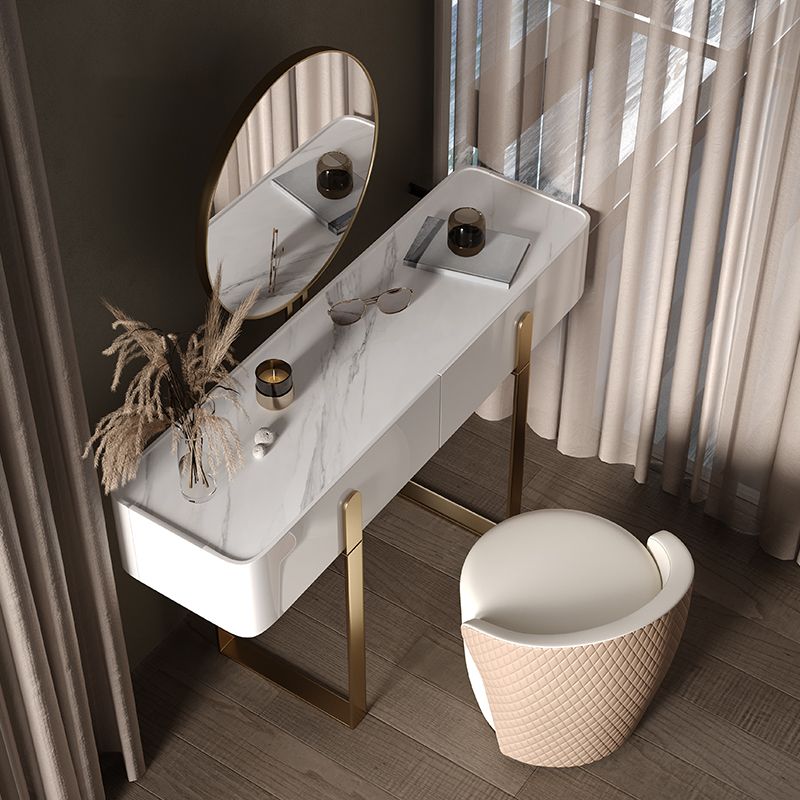 Tavolo da trucco da cambio a 2 cassetti set glam tavolo da toeletta in ardesia glam