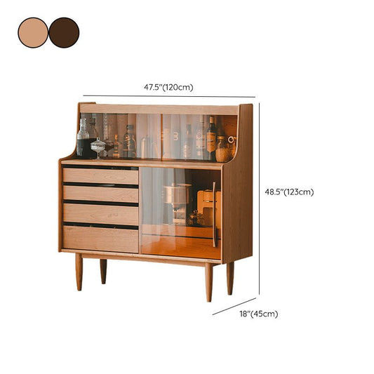 Porte in vetro in stile moderno Sideboard tavolo a buffet in legno massiccio con 5 disegni