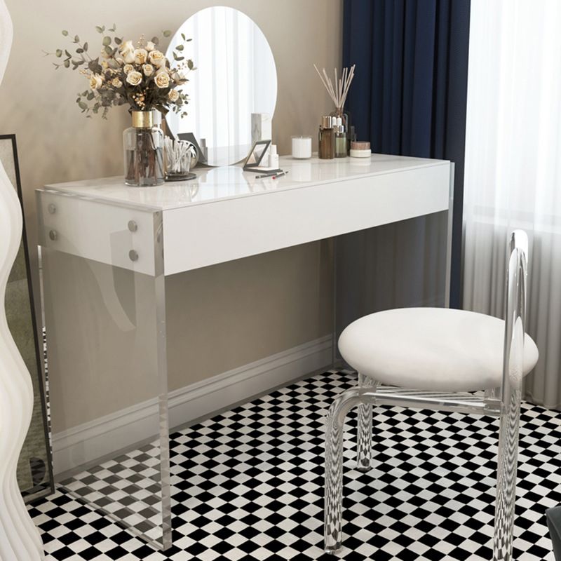 Vanity da 29,5 "in altezza in ardesia bianca/ top in legno con cassetto per la camera da letto