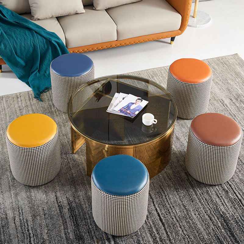 Modern Stain Resistant Pouf Round Shape Pouf for Living Room Clearhalo 'furn' 'furn_ottomans_poufs' 'Furniture' 'Living Room Furniture' 'Ottomans & Poufs' 'ottomans_poufs' 1200x1200_4946320c-4d4f-43d2-817c-1f4b7cb7ca82