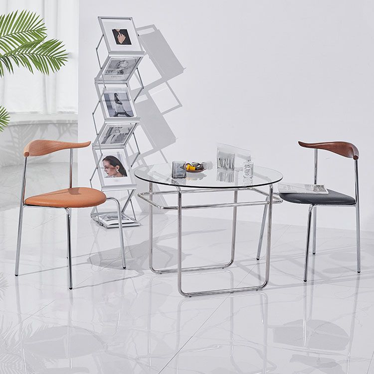 Modern Metal Dining Armless Chair Faux Leather Dining Side Chair for Restaurant Use Clearhalo ' kitchen&dining_furn' 'Dining Chairs' 'Dining Tables & Seating' 'dining_chair' 'furn' 'furn_dining_chair' 'Furniture' 'furniture_dining_chair' 'Kitchen & Dining Furniture' 'kitchen' 1200x1200_4946b304-f89c-4844-82b4-d623b3cf0598