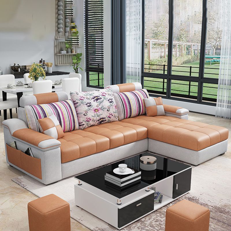 Sloped Arms Pillowed Back Cushions Tufted Sectional Sofa Set with Storage Clearhalo 'Furniture' 'furniture_sectionals' 'Living Room Furniture' 'Sectionals' 1200x1200_49473976-85ed-4f03-bea6-482a3942b8c3