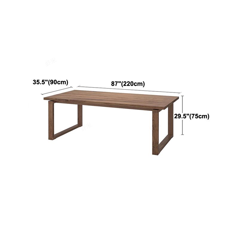Rectangle Wood Dining Table Modern Pine Table in Brown with Double Pedestal Clearhalo ' dining_table' 'Dining Tables & Seating' 'Dining Tables' 'furn' 'furn_dining_table' 'Furniture' 'furniture_dining_table' 'Kitchen & Dining Furniture' 'kitchen&dining_furn' 'kitchen' 'kitchen_dining_table' 1200x1200_4947a998-cf18-4597-b5c0-c1d1be380a9a