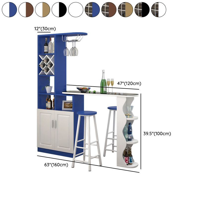 Tabouret de bar contemporain et table de table, bois 3 pièces pour le salon