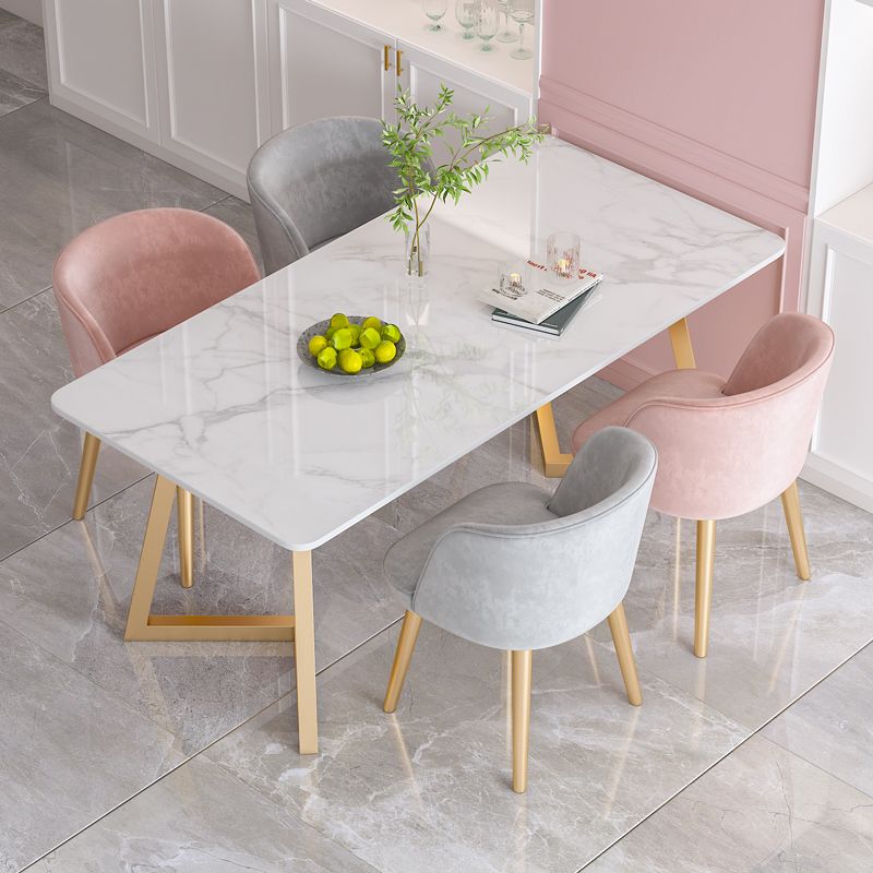 Traditional Luxury Dining Table White Stone Top Gold Base Dining Room Table Clearhalo 'Dining Tables & Seating' 'Dining Tables' 'dining_table' 'furn' 'furn_dining_table' 'Furniture' 'Kitchen & Dining Furniture' 1200x1200_4948df64-0778-4e2e-97af-af1e8c601eb2