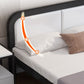 Upholstered Headboard Standard Bed Adjustable Height Bed with Metal Legs
