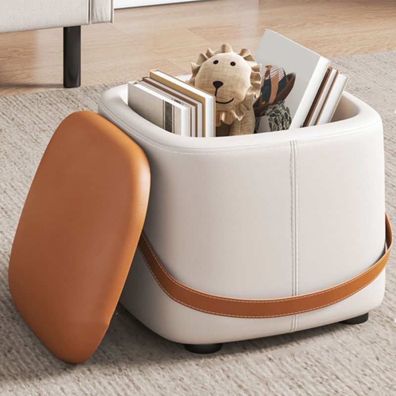 Modern Pouf Ottoman Fabric Upholstered Solid Color Portable Square Ottoman with Storage Clearhalo 'furn' 'furn_ottomans_poufs' 'Furniture' 'Living Room Furniture' 'Ottomans & Poufs' 'ottomans_poufs' 1200x1200_494a1e65-8b1d-4b55-b5ef-2d8b58bd9178