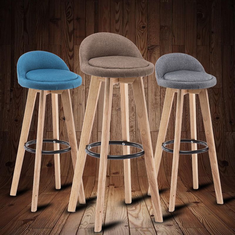 Modern Armless Backrest Counter Stool Wood Bedroom Bar Stool with Cushion and Pedal Clearhalo 'Bar Furniture' 'Bar Stools' 'bar_stools' 'furn' 'furn_bar_stools' 'furniture_bar_stools' 'Kitchen & Dining Furniture' 'kitchen&dining_furn' 'kitchen' 'kitchen_furn' Furniture' 1200x1200_494acd17-8c03-477a-b136-5418bfabec00