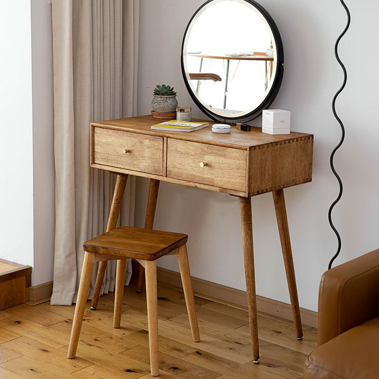 Desca vanità vanità per trucco in legno massiccio contemporaneo con specchio