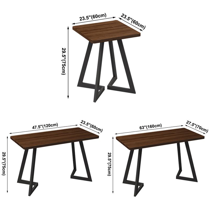 Industrial Dining Room Table Solid Wood Table with Black Double Pedestal Clearhalo ' dining_table' 'Dining Tables & Seating' 'Dining Tables' 'furn' 'furn_dining_table' 'Furniture' 'furniture_dining_table' 'Kitchen & Dining Furniture' 'kitchen&dining_furn' 'kitchen' 'kitchen_dining_table' 1200x1200_494c340c-1581-4f91-885f-9fced3c1b61c