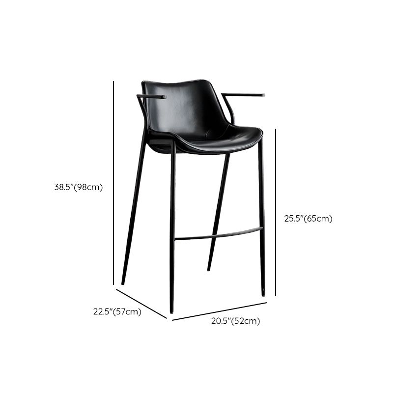 Armless Bar Stools Adjustable Height Dining Stools with Metal Base