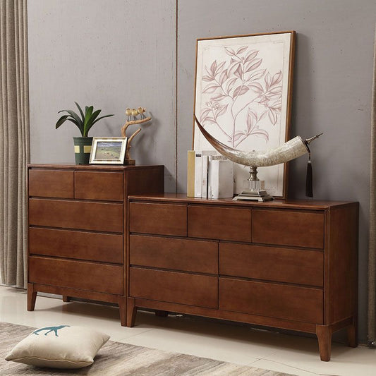 Rubber Wood Bedroom Chest Contemporary Storage Chest with Drawers