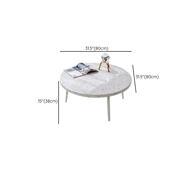 Eigentijdse ronde terrazzo cocktailtafel metaal/acryl salontafel met 3 poten