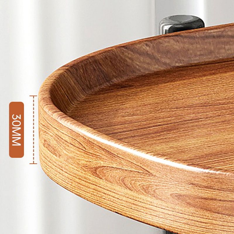 Contemporary Accent Side Table with Storage Wood and Metal End Table