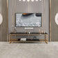17.72 "H TV Style Glam Style Open Rangement Console TV avec 2 étagères pour le salon