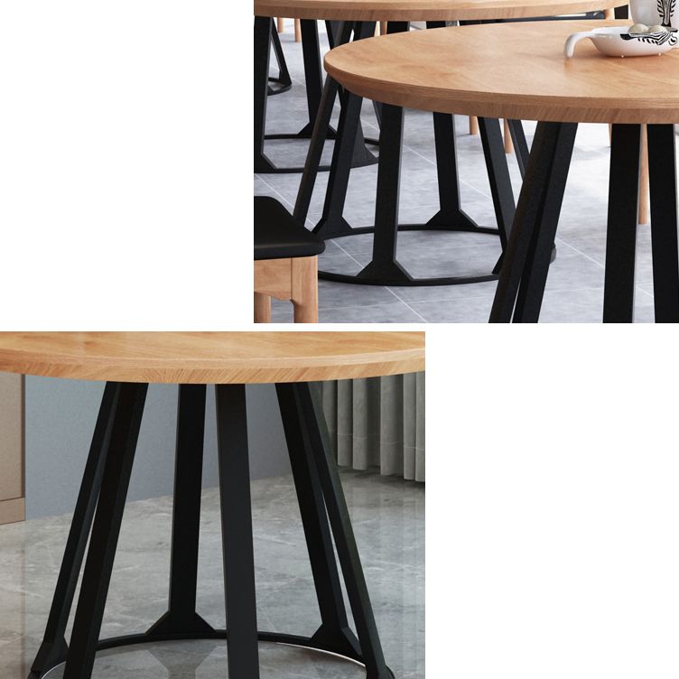 Round Solid Pinewood Brown Tone Dining Table Simplicity Pedestal Table for Dining Room Clearhalo ' dining_table' 'Dining Tables & Seating' 'Dining Tables' 'furn' 'furn_dining_table' 'Furniture' 'furniture_dining_table' 'Kitchen & Dining Furniture' 'kitchen&dining_furn' 'kitchen' 'kitchen_dining_table' 1200x1200_4952b9ca-4bbe-4a84-95b3-d810101eb68b