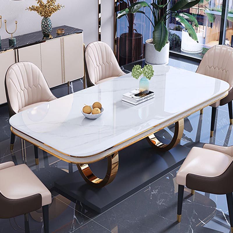 1/4/5/6 Pièces Ensemble de restauration Rectangle Rectangle Table à manger en pierre fritté