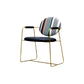 PU Leather Upholstered Dining Arm Chair Open Back Chair with Stainless Steel Frame